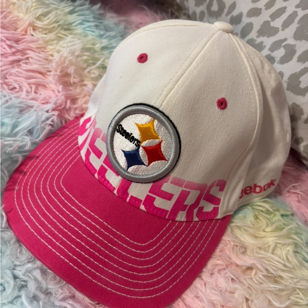 Reebok Steelers Pink and White Cap
